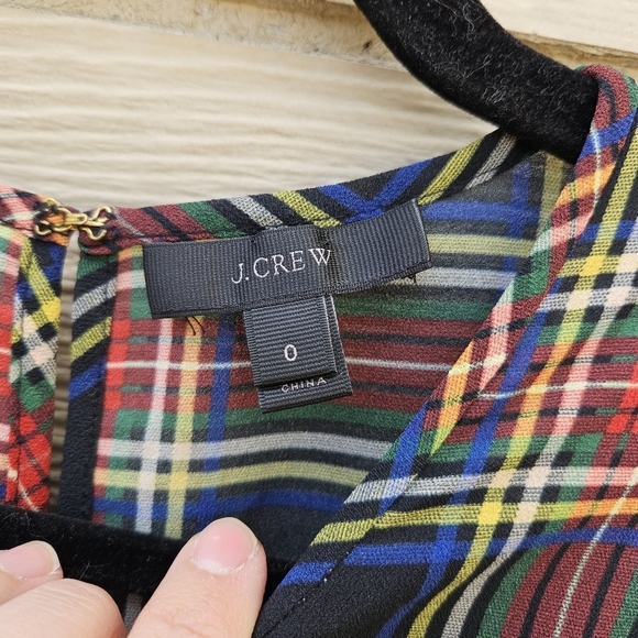 J. Crew Edie ruffle top blouse in Stewart Tartan Plaid size 0 - Picture 3 of 4